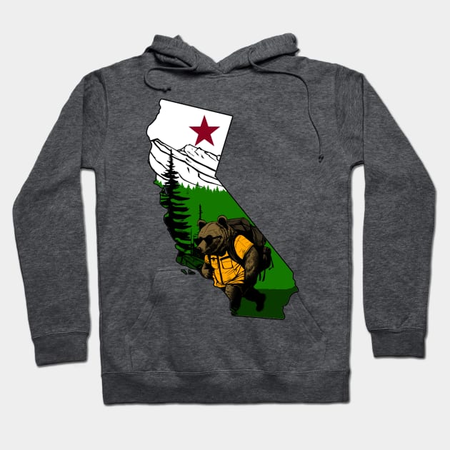 Hiking California Bear Hoodie by Sneek661